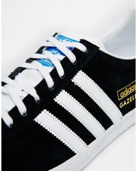 schwarze Leder Turnschuhe von adidas