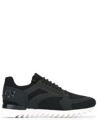 schwarze Leder Turnschuhe von Philipp Plein