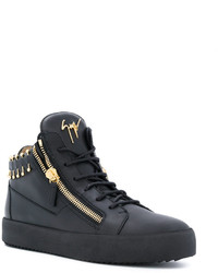 schwarze Leder Turnschuhe von Giuseppe Zanotti Design