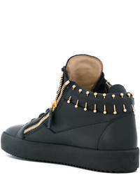 schwarze Leder Turnschuhe von Giuseppe Zanotti Design