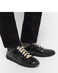 schwarze Leder Turnschuhe von Maison Margiela