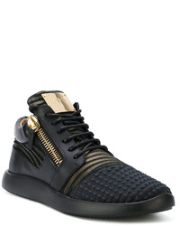 schwarze Leder Turnschuhe von Giuseppe Zanotti Design