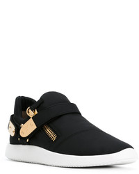 schwarze Leder Turnschuhe von Giuseppe Zanotti Design