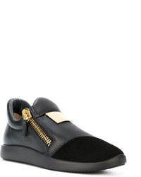 schwarze Leder Turnschuhe von Giuseppe Zanotti Design