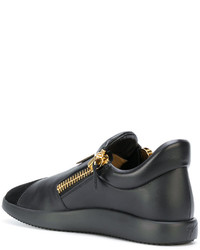 schwarze Leder Turnschuhe von Giuseppe Zanotti Design