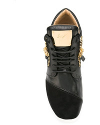 schwarze Leder Turnschuhe von Giuseppe Zanotti Design