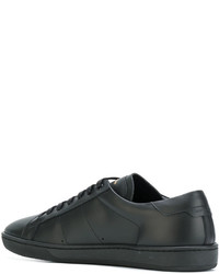 schwarze Leder Turnschuhe von Saint Laurent