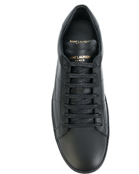 schwarze Leder Turnschuhe von Saint Laurent