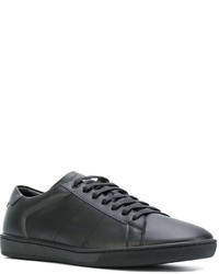 schwarze Leder Turnschuhe von Saint Laurent