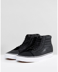 schwarze Leder Turnschuhe von Vans