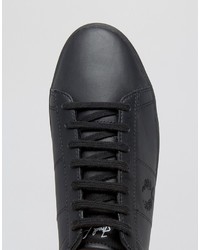 schwarze Leder Turnschuhe von Fred Perry