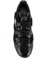 schwarze Leder Turnschuhe von Adidas By Raf Simons