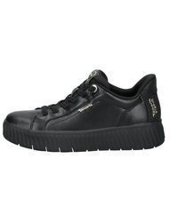 schwarze Leder Turnschuhe von Tamaris