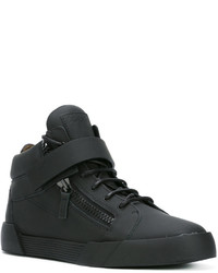 schwarze Leder Turnschuhe von Giuseppe Zanotti Design