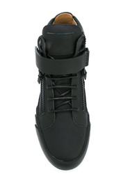 schwarze Leder Turnschuhe von Giuseppe Zanotti Design