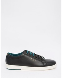 schwarze Leder Turnschuhe von Ted Baker