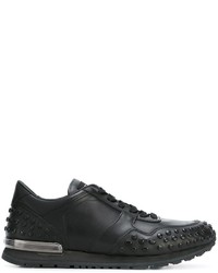 schwarze Leder Turnschuhe von Tod's