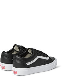 schwarze Leder Turnschuhe von Vans