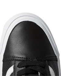 schwarze Leder Turnschuhe von Vans