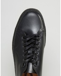 schwarze Leder Turnschuhe von Fred Perry