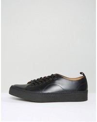 schwarze Leder Turnschuhe von Fred Perry