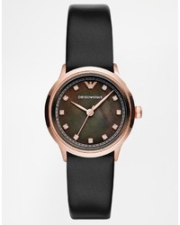 schwarze Leder Uhr von Emporio Armani