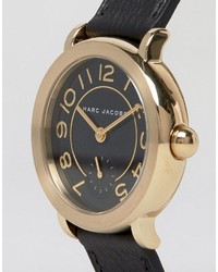 schwarze Leder Uhr von Marc Jacobs