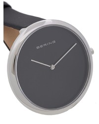 schwarze Leder Uhr von Bering