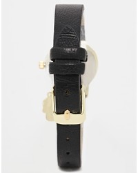 schwarze Leder Uhr von Asos