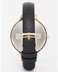 schwarze Leder Uhr von Pilgrim