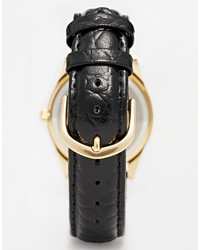 schwarze Leder Uhr von Casio