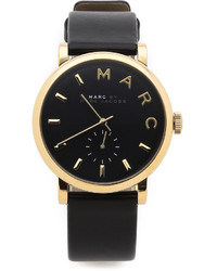 schwarze Leder Uhr von Marc by Marc Jacobs
