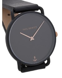 schwarze Leder Uhr von PAUL HEWITT