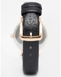 schwarze Leder Uhr von Moschino