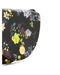 schwarze Leder Umhängetasche mit Blumenmuster von See by Chloe