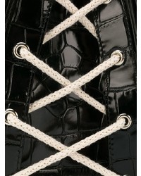 schwarze Leder Umhängetasche mit Schlangenmuster von JW Anderson