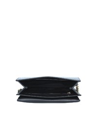 schwarze Leder Umhängetasche mit Schlangenmuster von Roberto Cavalli Class