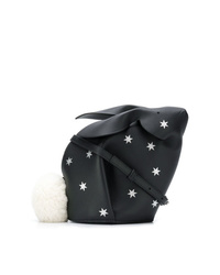 schwarze Leder Umhängetasche mit Sternenmuster von Loewe
