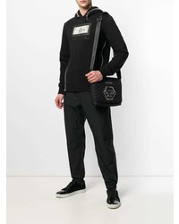 schwarze Leder Umhängetasche von Philipp Plein