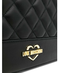 schwarze Leder Umhängetasche von Love Moschino