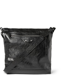 schwarze Leder Umhängetasche von Balenciaga