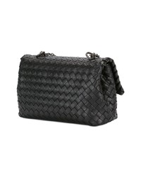 schwarze Leder Umhängetasche von Bottega Veneta