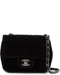 schwarze Leder Umhängetasche von Chanel