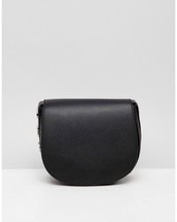schwarze Leder Umhängetasche von DKNY