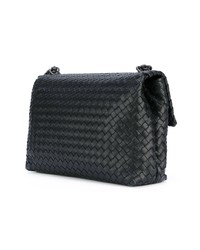 schwarze Leder Umhängetasche von Bottega Veneta