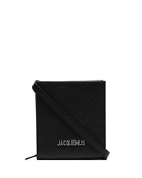 schwarze Leder Umhängetasche von Jacquemus