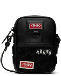 schwarze Leder Umhängetasche von Kenzo