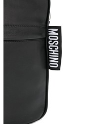 schwarze Leder Umhängetasche von Moschino