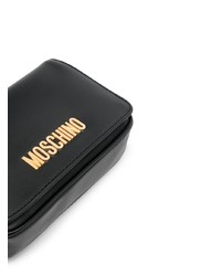 schwarze Leder Umhängetasche von Moschino