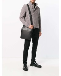 schwarze Leder Umhängetasche von Emporio Armani